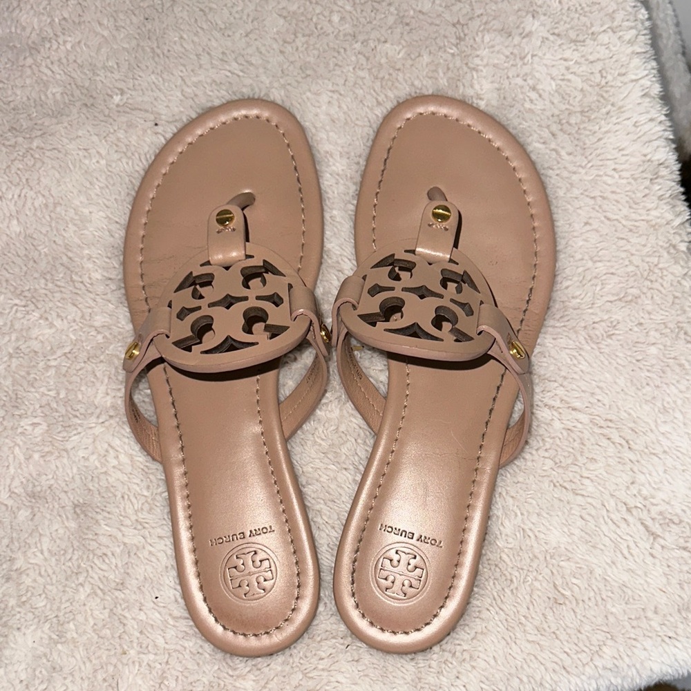 Tory Burch Blush Logo Miller Thong Sandals